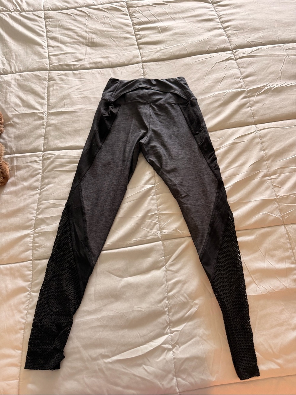 Victoria's Secret Black Athletic Leggings with Mesh Panels - Picture 2 of 5